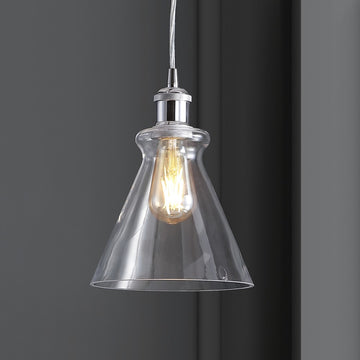Goldwater 7.5" Adjustable Drop Metal/Glass LED Pendant - JONATHAN Y